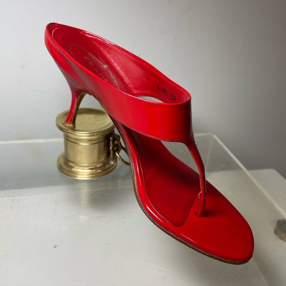 PRADA Patent leather slides red sz 36 made in italy - Picture 7 of 16
